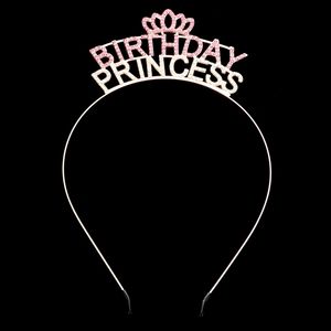 Gold Pink Crown Rhinestone Crystal Headband BIRTHDAY PRINCESS Girl Accessory